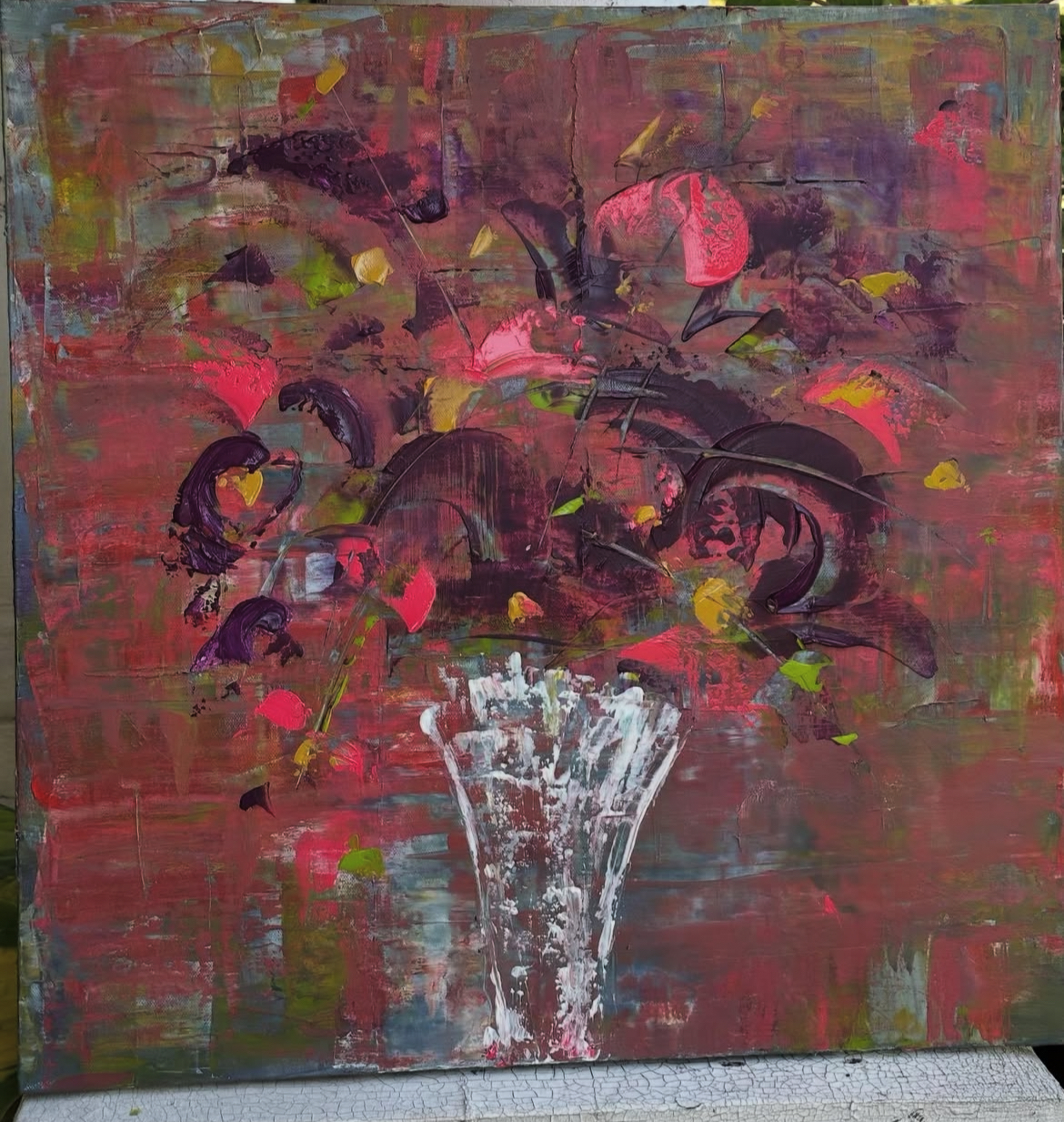 Flower Power, 24 x 24 acrylic on canvas